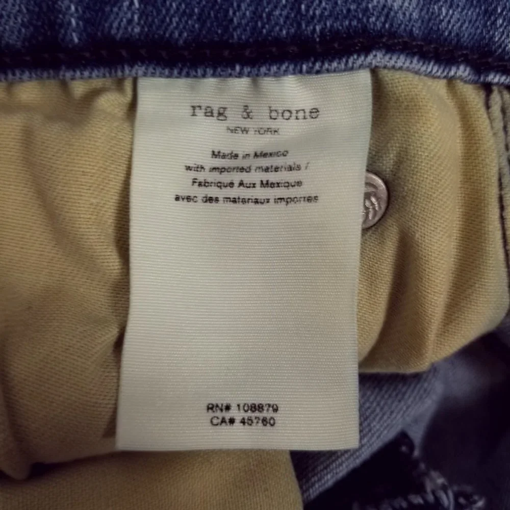 Rag & Bone Cate Mid Rise Skinny Jean in Sailor Town Sz 28 - Picture 8 of 9